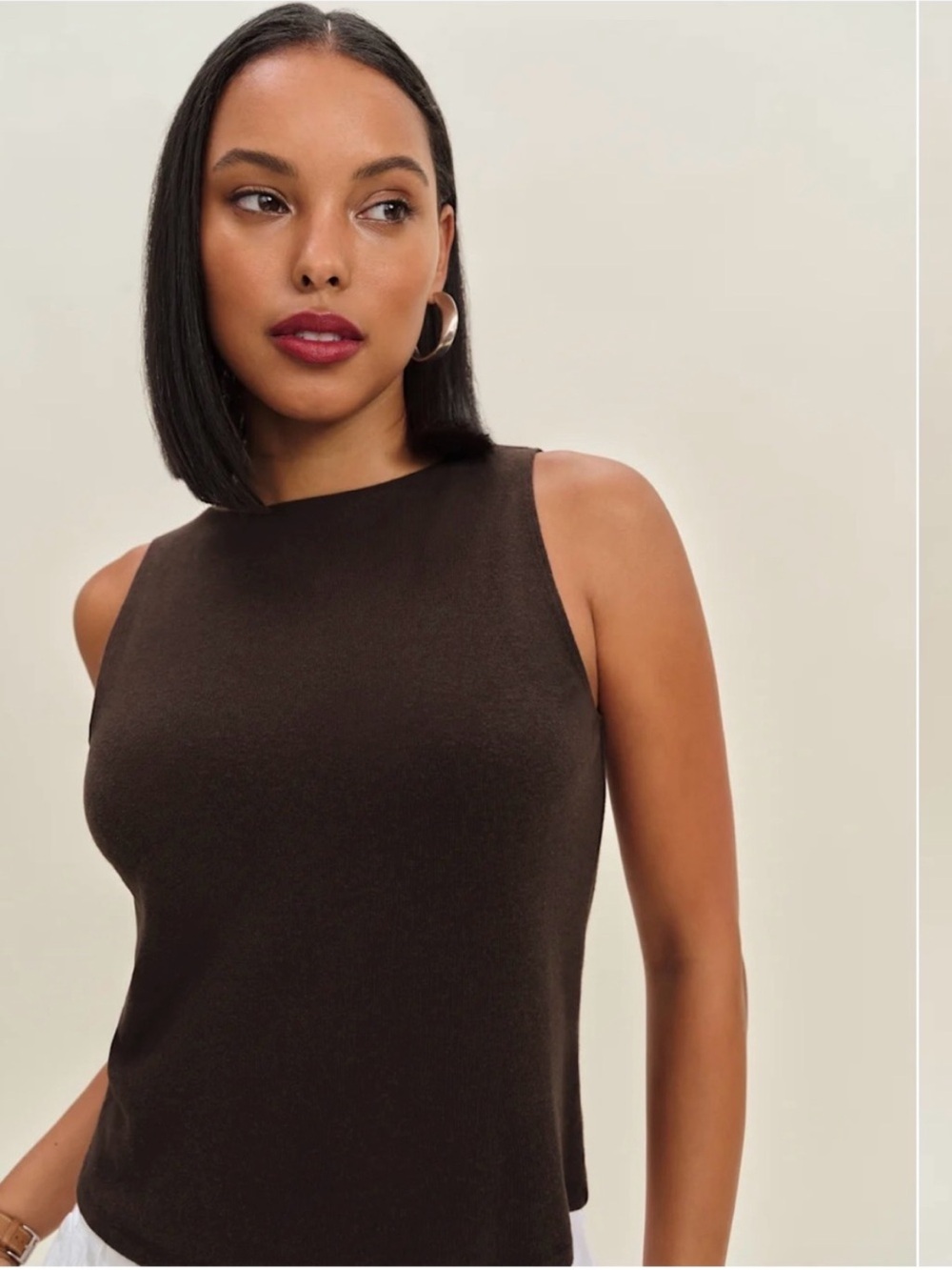 NWT • Reformation pears knit top in mole - medium